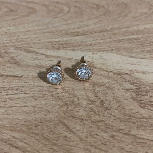 Silver earrings with gold rim